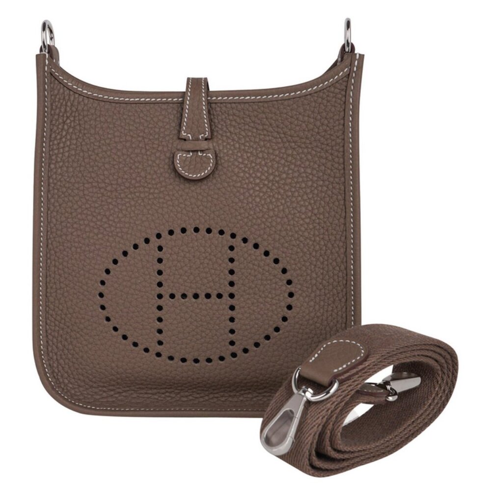 Hermes Evelyne TPM Bag Etoupe Crossbody Clemence Palladium Hardware